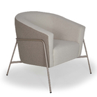 Poltrona Mallone Linho Castanho A-490 Com Linho Bege A-489 Ba