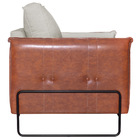 Poltrona Manhattan Base De Ferro Sintético Nozes Com Linho -