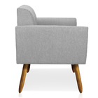 Poltrona Manuela Linho Cinza Pés Palito Bnn Decor