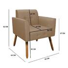 Poltrona Manuela Linho Palha Pés Palito Bnn Decor