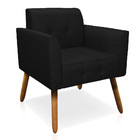 Poltrona Manuela Linho Preto Pés Palito Bnn Decor