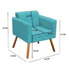 Poltrona Manuela Suede Azul Turquesa Pés Palito Bnn Decor