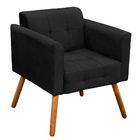 Poltrona Manuela Suede Preto Pés Palito Bnn Decor