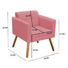 Poltrona Manuela Suede Rose Pés Palito Tana Decor