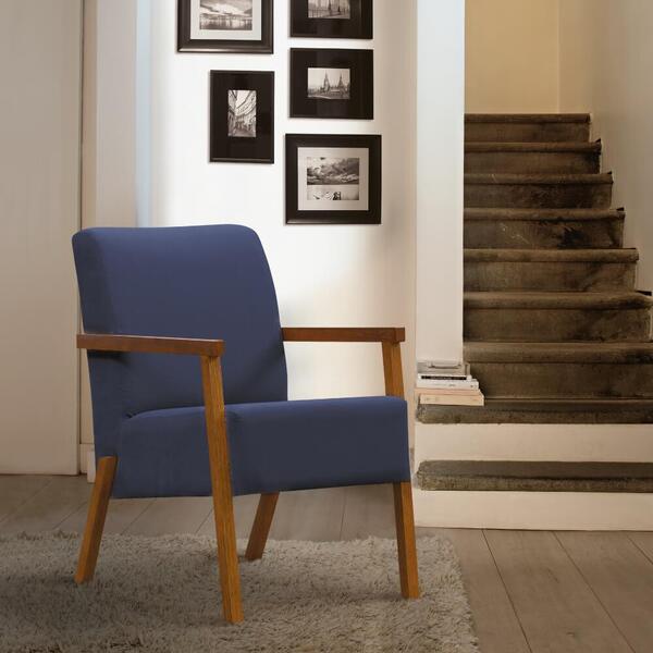 Poltrona Maracajá Com Tecido Poliéster - Azul Marinho