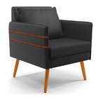 Poltrona Mari Corino Pés Palito Castanho D03 - D'rossi - Preto