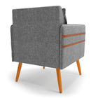 Poltrona Mari Linho Pés Palito Castanho D03 - D'rossi - A26 G