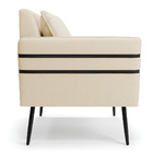 Poltrona Mari Linho Pés Palito De Ferro Preto D03 - D'rossi -