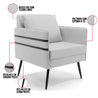 Poltrona Mari Linho Pés Palito De Ferro Preto D03 - D'rossi -