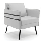 Poltrona Mari Linho Pés Palito De Ferro Preto D03 - D'rossi -