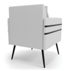 Poltrona Mari Linho Pés Palito De Ferro Preto D03 - D'rossi -