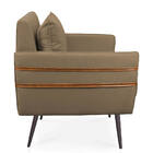 Poltrona Mari Suede Com Tira Corano Nozes Pés Palito De Ferro