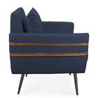 Poltrona Mari Suede Com Tira Corano Nozes Pés Palito De Ferro