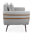 Poltrona Mari Suede Com Tira Corano Nozes Pés Palito De Ferro