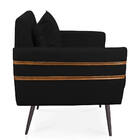 Poltrona Mari Suede Com Tira Corano Nozes Pés Palito De Ferro