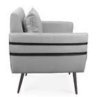 Poltrona Mari Suede Com Tira Corano Preto Pés Palito De Ferro