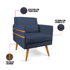 Poltrona Mari Suede Pés Palito Castanho D03 - D'rossi - Azul