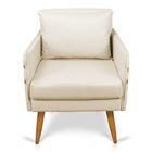 Poltrona Mari Suede Pés Palito Castanho D03 - D'rossi - Bege