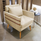 Poltrona Mari Suede Pés Palito Castanho D03 - D'rossi - Bege