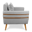 Poltrona Mari Suede Pés Palito Castanho D03 - D'rossi - Cinza