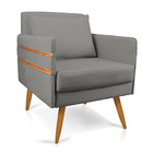 Poltrona Mari Suede Pés Palito Castanho D03 - D'rossi - Grafi