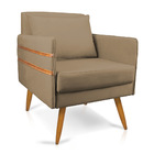 Poltrona Mari Suede Pés Palito Castanho D03 - D'rossi - Marro