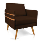 Poltrona Mari Suede Pés Palito Castanho D03 - D'rossi - Marrom