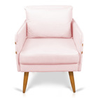 Poltrona Mari Suede Pés Palito Castanho D03 - D'rossi - Rosa