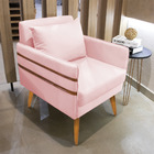 Poltrona Mari Suede Pés Palito Castanho D03 - D'rossi - Rosa