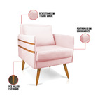 Poltrona Mari Suede Pés Palito Castanho D03 - D'rossi - Rosa