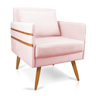 Poltrona Mari Suede Pés Palito Castanho D03 - D'rossi - Rosa
