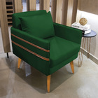 Poltrona Mari Suede Pés Palito Castanho D03 - D'rossi - Verde