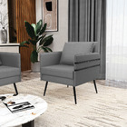 Poltrona Mari Veludo Luxo Grafite A131 Pés Palito De Ferro Pr