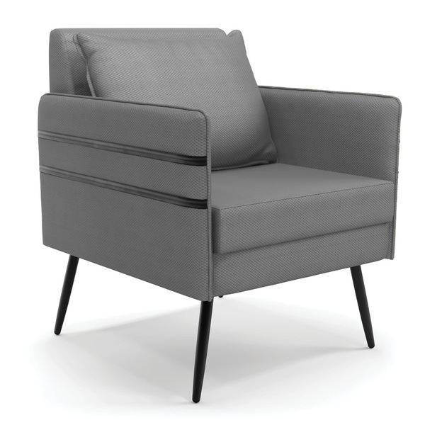 Poltrona Mari Veludo Luxo Grafite A131 Pés Palito De Ferro Pr