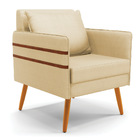 Poltrona Mari Veludo Luxo Pés Palito Castanho - D'rossi - A12