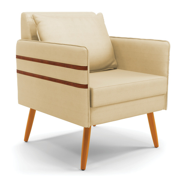 Poltrona Mari Veludo Luxo Pés Palito Castanho - D'rossi - A12