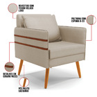 Poltrona Mari Veludo Luxo Pés Palito Castanho - D'rossi - A13