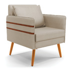 Poltrona Mari Veludo Luxo Pés Palito Castanho - D'rossi - A13