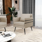 Poltrona Mari Veludo Luxo Pés Palito De Ferro Preto - D'rossi