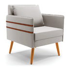 Poltrona Mari Veludo Pés Palito Castanho D03 - D'rossi - Cinza