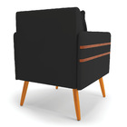 Poltrona Mari Veludo Pés Palito Castanho D03 - D'rossi - Preto