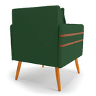 Poltrona Mari Veludo Pés Palito Castanho D03 - D'rossi - Verde