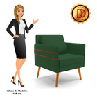 Poltrona Mari Veludo Pés Palito Castanho D03 - D'rossi - Verde