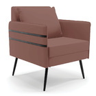 Poltrona Mari Veludo Pés Palito De Ferro Preto D03 - D'rossi