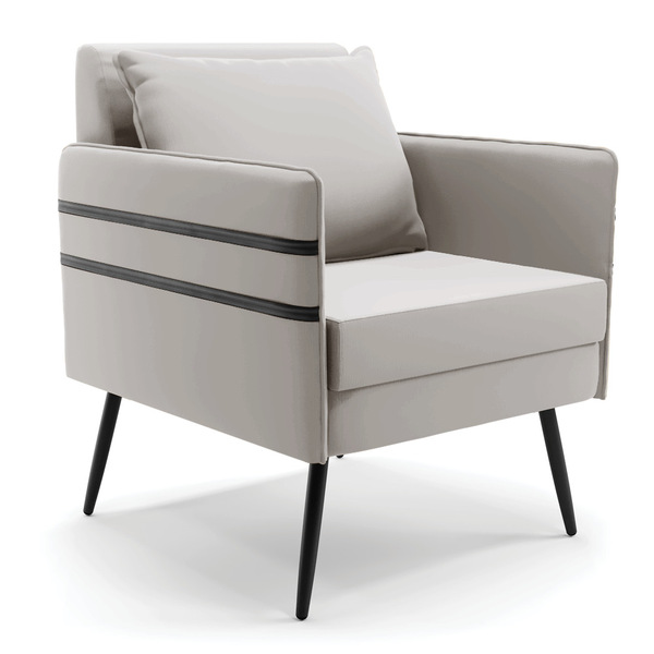 Poltrona Mari Veludo Pés Palito De Ferro Preto D03 - D'rossi