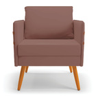 Poltrona Mari Veludo Rosê Com Tira Corano Nozes Pés Palito Ca