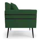 Poltrona Mari Veludo Verde Tira De Corano Preto Pés Palito De