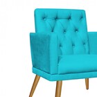 Poltrona Maria Capitonê Sala De Estar Recepção Suede Azul Tur