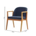 Poltrona Mariana 60cm Linho Azul Marinho