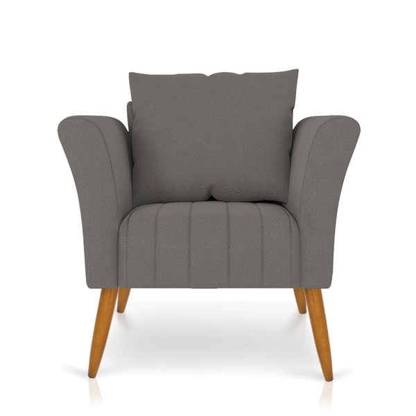 Poltrona Marilia Linho Pés Palito Castanho D03 - D'rossi - A2